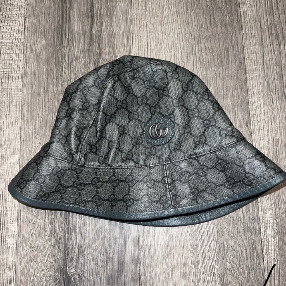 Gucci Black Monogram Bucket Hat